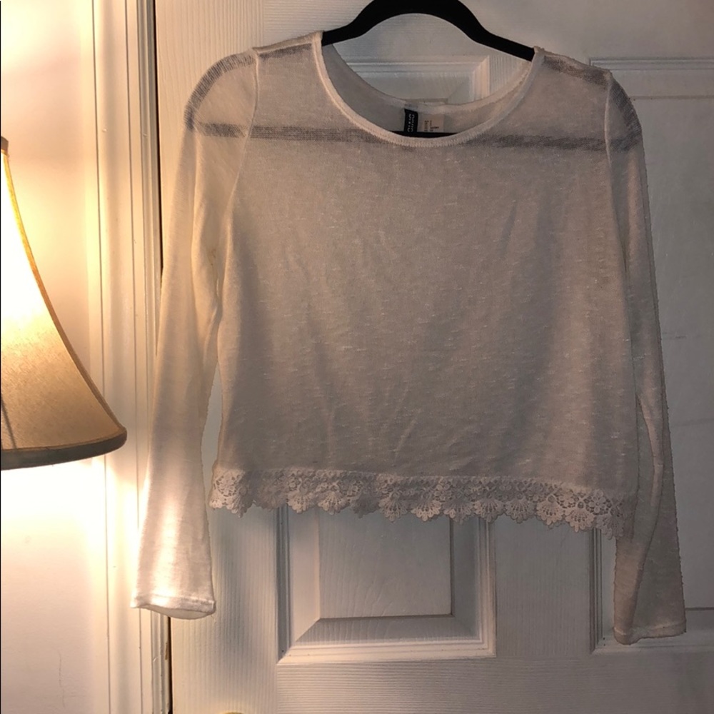 Lace Trim Long Sleeve